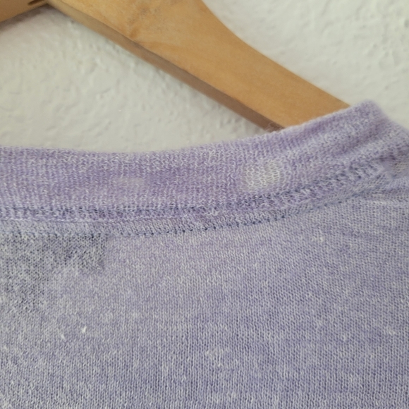 J. Crew Women's Blue Striped Mixed Media Wool Linen Cotton Blend Top Size Small - Picture 6 of 7